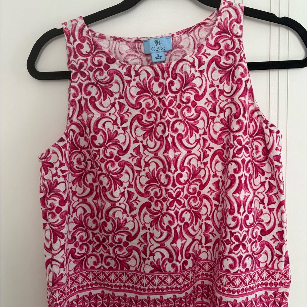 Nordstrom Pink Patterned Sleeveless Top